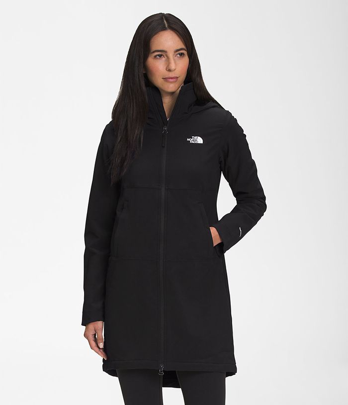 The North Face Womens Softshell Jacket Shelbe Raschel Parka Length With Hood 439SXCDNI - Black